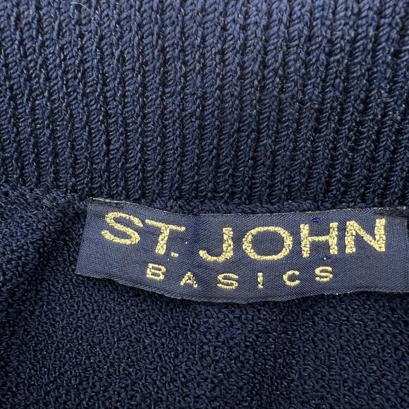 St. John Evening by Marie Gray Navy Knit Rhinestone Jacket and Skirt Set Size 4 - Picture 11 of 13